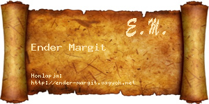 Ender Margit névjegykártya